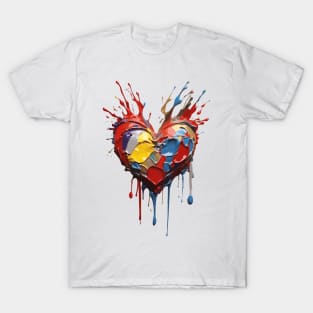 Splashed Paint Heart T-Shirt